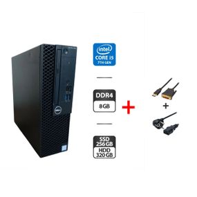 Комп'ютер Dell OptiPlex 3050 SFF / Intel Core i5-7400 (4 ядра по 3.0 - 3.5 GHz) / 8 GB DDR4 / 256 GB SSD + 320 GB HDD / Intel HD Graphics 630 / DVD-ROM / Windows 11 Pro б/в
