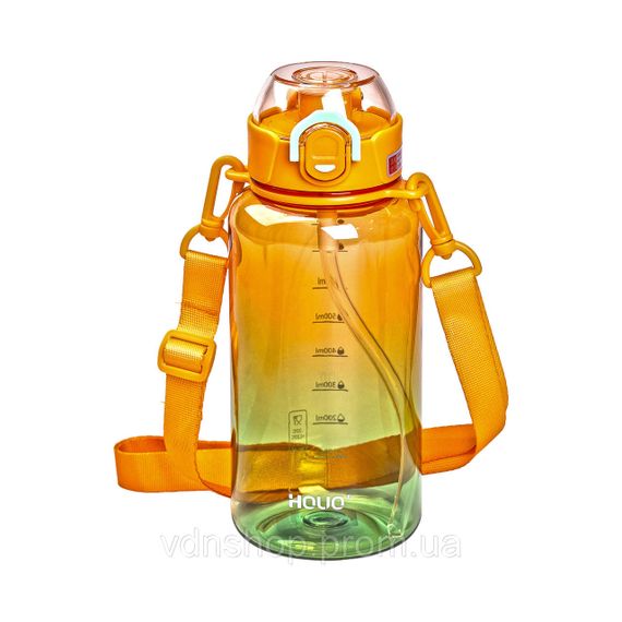 Пляшка для води 1 л пляшечка з мундштуком помаранчева HP-14-31O