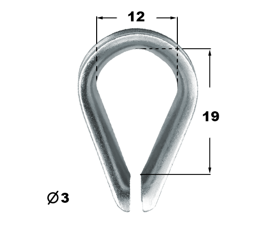 Коуш для троса d 3 (50шт) 564-01