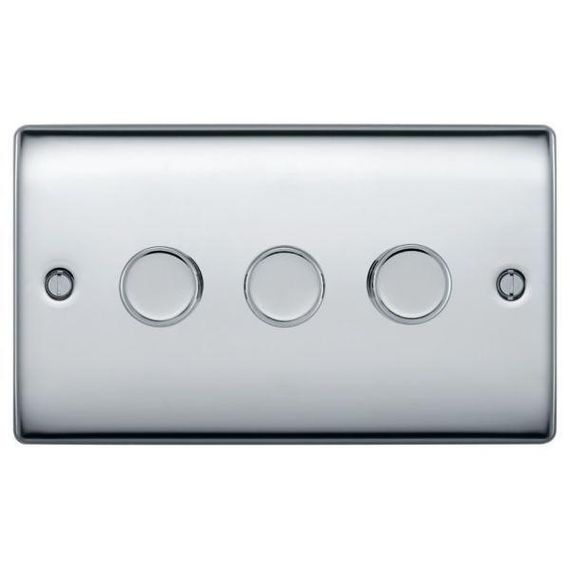 Димер із задньою крайкою, BG NPC83 Nexus Металевий полірований, 200 Вт 2-сторонній кнопковий