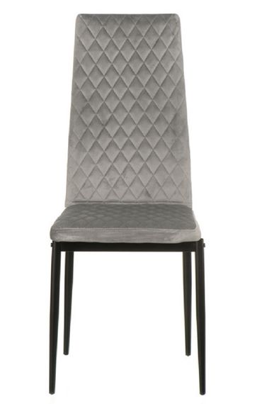 М'який стілець Inspiration light grey світло-сірий велюр на металевих чорних ніжках | Зображення 3