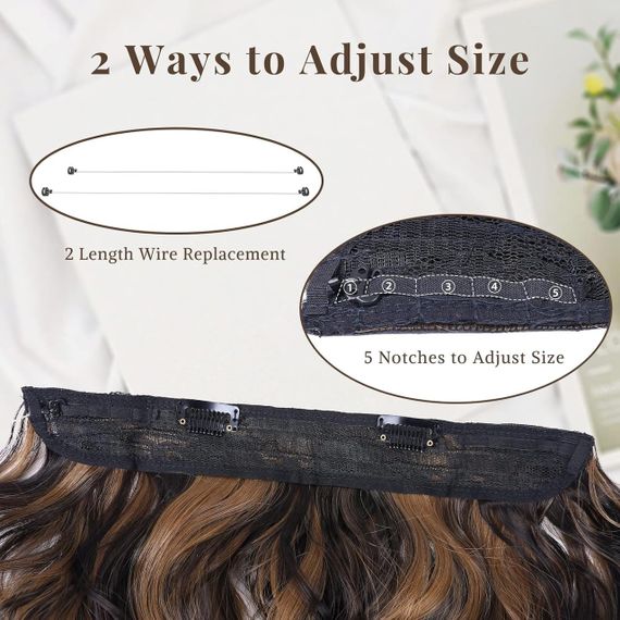 Накладные пряди на невидимой ленте клипсах 50см каштановые, волосы коричневые с карамельным мелированием | Зображення 6