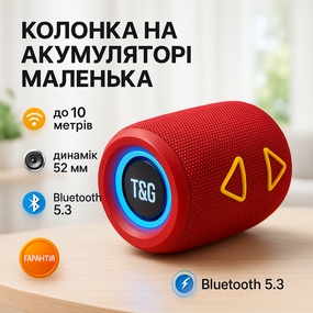 Bluetooth колонка з функцією радіо TG655, Bluetooth колонка зі світловою музикою акумуляторна AY-42