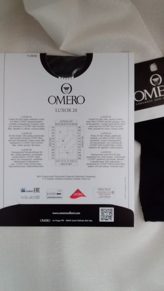 Колготи, блискучі, жіночі Omero Luxor 20 den, Italy, розміри s, m,l, xl, колір чорний | Зображення 2