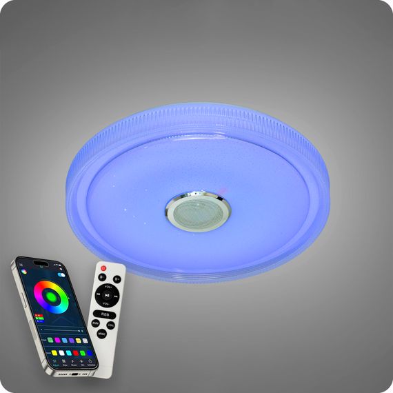 Люстра світлодіодна 517 Dlight RGB з пультом і  колонкою 80Вт Білий (02165) | Зображення 3