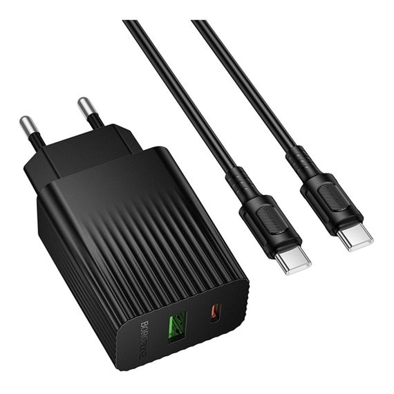 Сетевое Зарядное Устройство Borofone BAS76A 1USB-C/1USB PD/QC 30W+Type-C to Type-C | Зображення 4