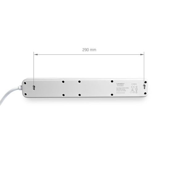 Мережевий подовжувач VIDEX ONCORD з/з 6п 3м (3x1.5мм) з кнопкою White | Зображення 5