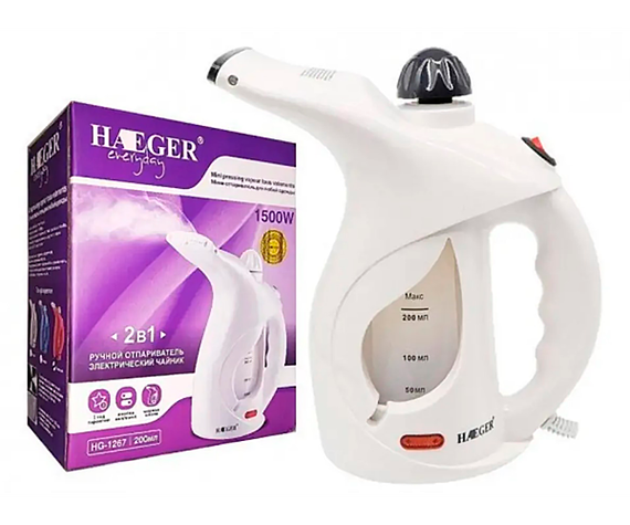 Отпариватель Haeger HG-1267 21 х 10 х 15 см вертикальное отпаривание 1500 Вт белый (HG-1267_281) | Зображення 4