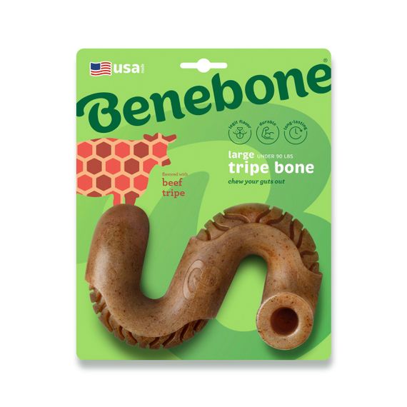 Іграшка для собак зі смаком яловичини Benebone Tripe Bone Beef, 15.5 см