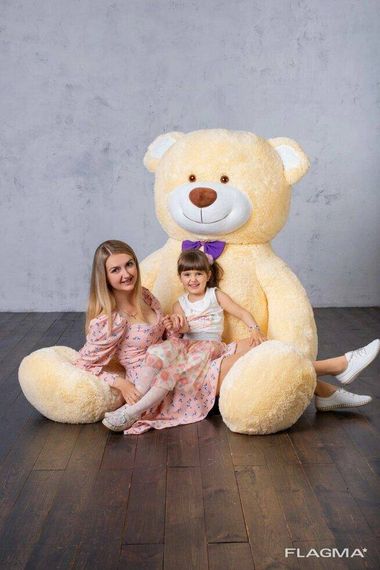 Огромный мягкий мишка Yarokuz Уильям 250 см Персиковый | Зображення 1