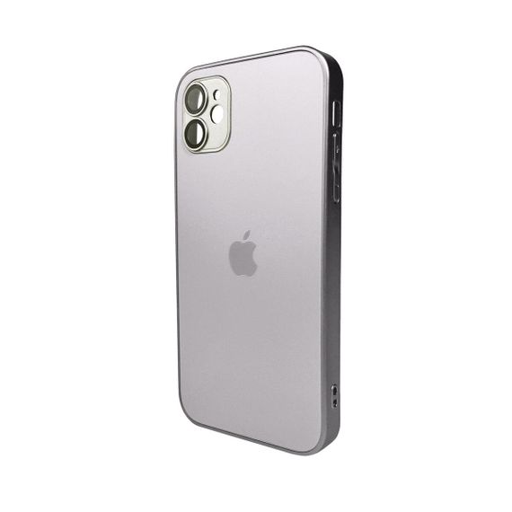 Чохол для смартфона AG Glass Matt Frame Color Logo for Apple iPhone 12 Grey