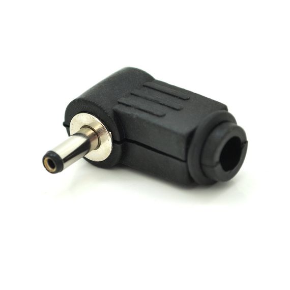 Переходник DC 3.5x1.35mm (папа) под пайку, штекер 90°