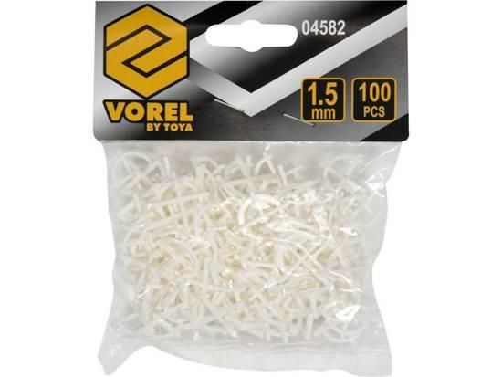 Хрестики дистанційні багаторазові для плитки VOREL : тип U, 1,5 мм. 100 (Уп/Шт.) 4582