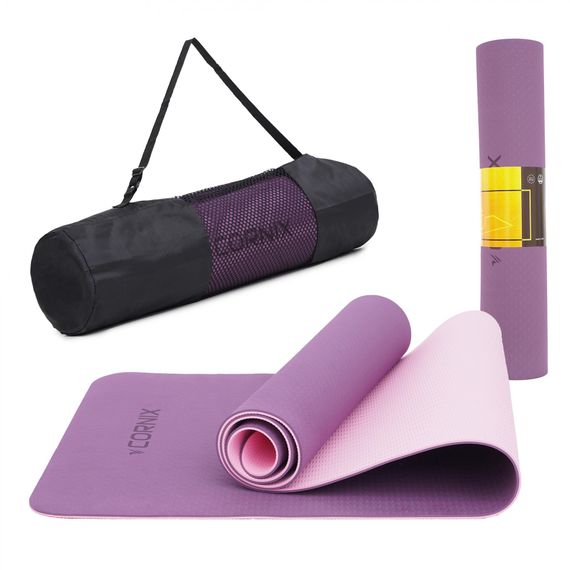 Килимок спортивний Cornix TPE 183 x 61 x 0.6 см для йоги та фітнесу XR-0007 Plum/Rose | Зображення 1