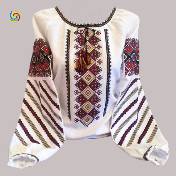 Рубашка Украинская вышиванка 185106 цвет белый размер L