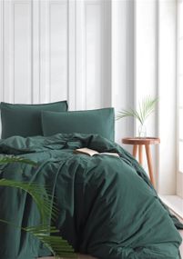 Постельное белье Limasso Stonewashed Ranforse 160 х 220 см Dark Green
