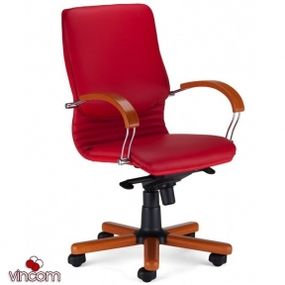 Кресло Новый Стиль NOVA wood LB chrome (Экокожа)