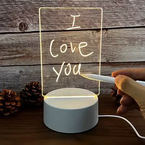 Нічник-дошка акрилова з підсвічуванням та маркером LAMP 3D USB 175×125×4 мм | Зображення 4