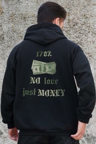 Утеплене зіп худі на флісі зіпер з принтом Dollar Without Kane Black