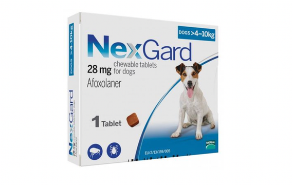 NexGard (Нексгард) таблетки от блох и клещей для собак 4-10 кг, таблетка