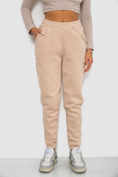 Спортивные штаны женские на флисе  -уценка, цвет светло-бежевый, 238R57013-U-6