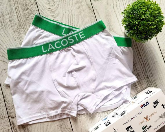 Чоловічі боксери Lacoste, чоловічі труси Лакоста, Бавовняні труси Преміум якості Лакоста - поштучно