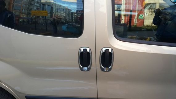 Окантовка дверної ручки (4 шт, нерж) Carmos - Турецька сталь для Peugeot Bipper 2008-2024 рр | Зображення 9