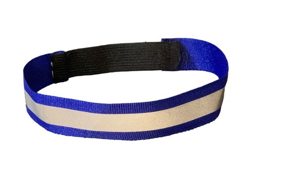 Повязка светотражающая на резинке синяя 2,0 см