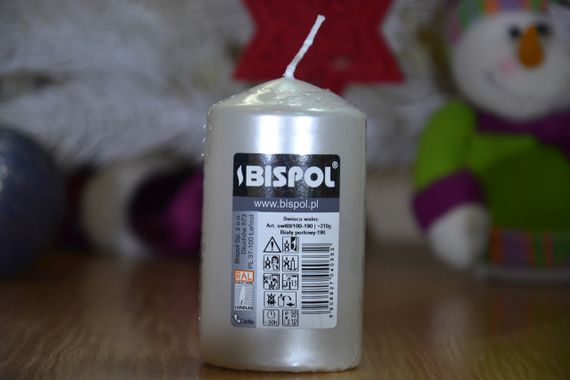 Свічка столова циліндр Bispol AURA Candles sw60/100-190 Білий перламутр | Зображення 4