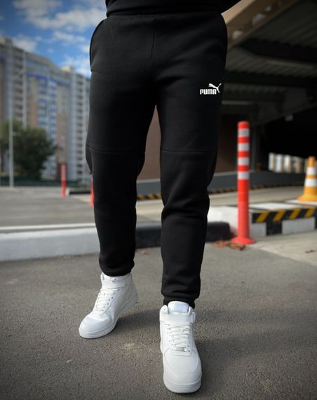 Зимний спортивный костюм Puma с начесом черный худи + черные штаны RD016/RD018 | Зображення 5