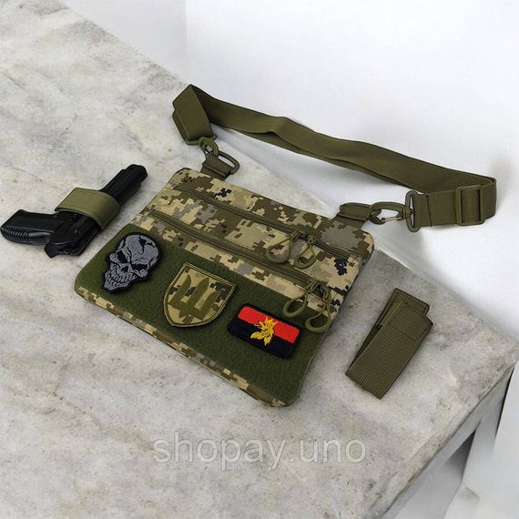 Тактична сумка‑кобура AOR‑1, Cordura, піксель камуфляж, 4 кишені, зйомна кобура, водонепроникна | Зображення 3