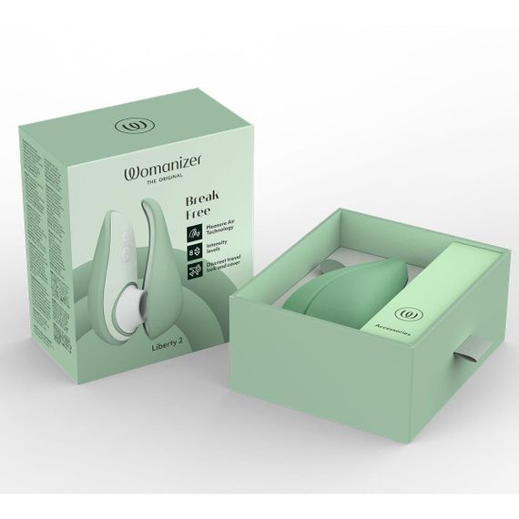 Вакуумний кліторальний стимулятор Womanizer Liberty 2 Sage, 8 режимів, магнітна кришечка sexstyle | Зображення 7