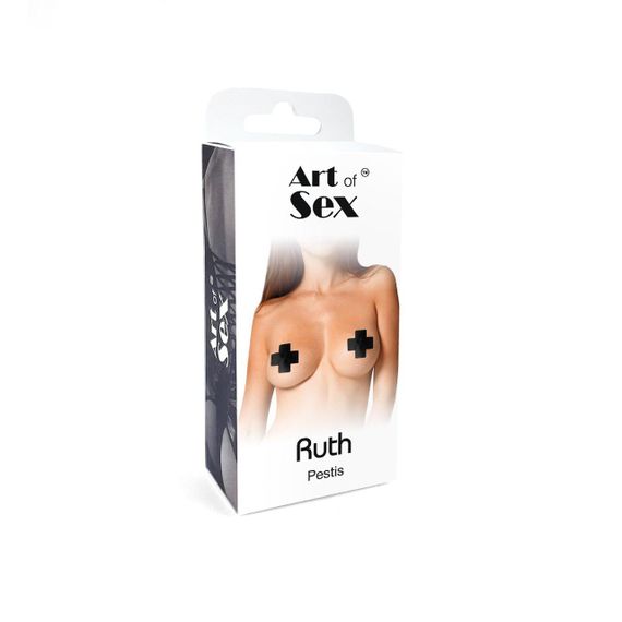 Сексуальні наклейки на груди Art of Sex – Ruth. Чорний, One size | Зображення 3