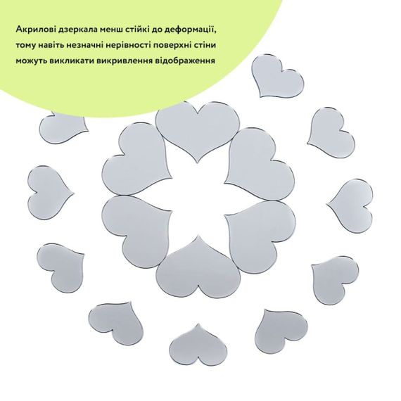 Дзеркальний декор акриловий самоклеючий срібло, 18шт (D) SW-00002524 | Зображення 1
