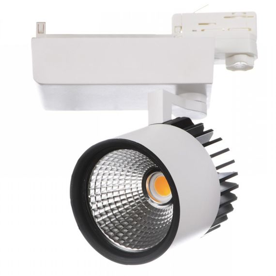 Светильник трековый поворотный LED 418/38W NW COB WH