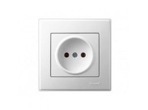 LESYA білий Розетка внутрішня без заземлення Лезард