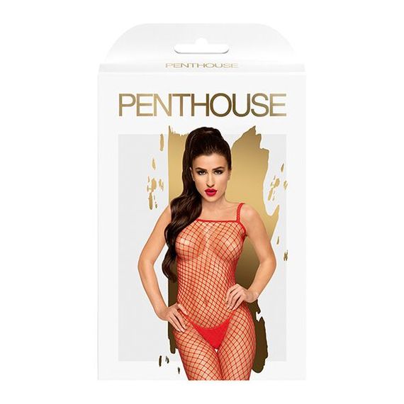 Бодістокінг у велику сітку Penthouse - Body Search Red XL | Зображення 2