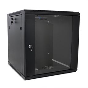 Шафа Merlion 22U, 600*450*1081mm (Ш*Г*В)мм загартоване скло, чорна, сталь 1,2мм із замком (у розібраному вигляді!!!)