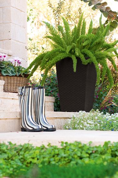 Горщик для квітів (кашпо) Keter (Кетер) Rattan Style Planter M (17192301) Коричневий | Зображення 2