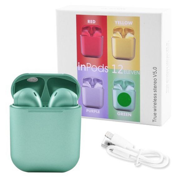Бездротові навушники блютуз гарнітура inPods 12 simple TWS bluetooth V5.0 сенсорні. Колір: XH-254 жовтий металік | Зображення 3