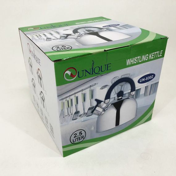 Чайник Unique зі свистком UN-5302 2,5л. QS-686 Колір: чорний | Зображення 1