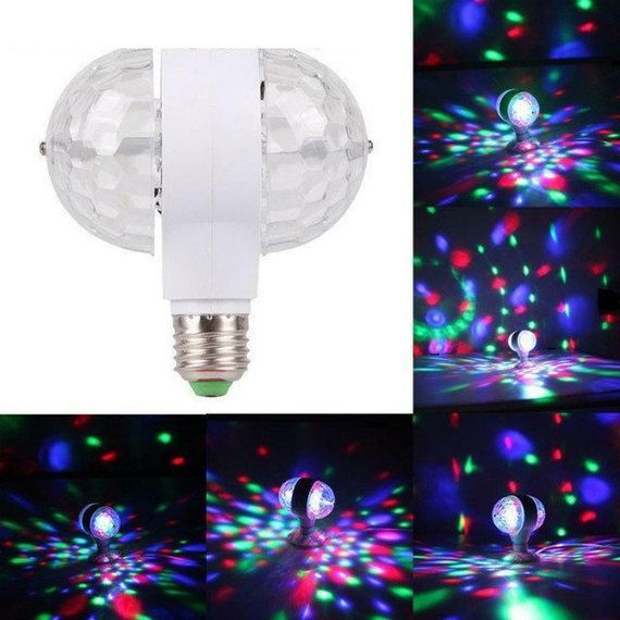 Диско - лампа з патроном, що обертається Led lamp RGB Диско куля | Зображення 3