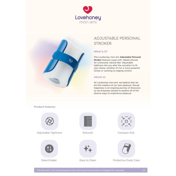 Мастурбатор Lovehoney Mon Ami Adjustable із відкритим каналом, біло-блакитний sexstyle | Зображення 2