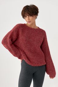 Мохерова кофта вільного фасону - бордо цвет, ONE SIZE (є розміри)