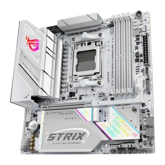Материнcкая плата ASUS ROG STRIX B850-G GAMING WIFI sAM5 B850 4xDDR5 M.2 HDMI DP WiFi BT mATX белий 90MB1M30-M0EAY0 | Зображення 5