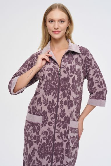 Женский халат Nusa 0505 на молнии, фиолетовый M | Зображення 7