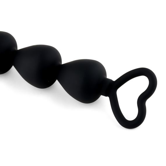 Анальний ланцюжок - Anal Beads Heart Black | Зображення 3