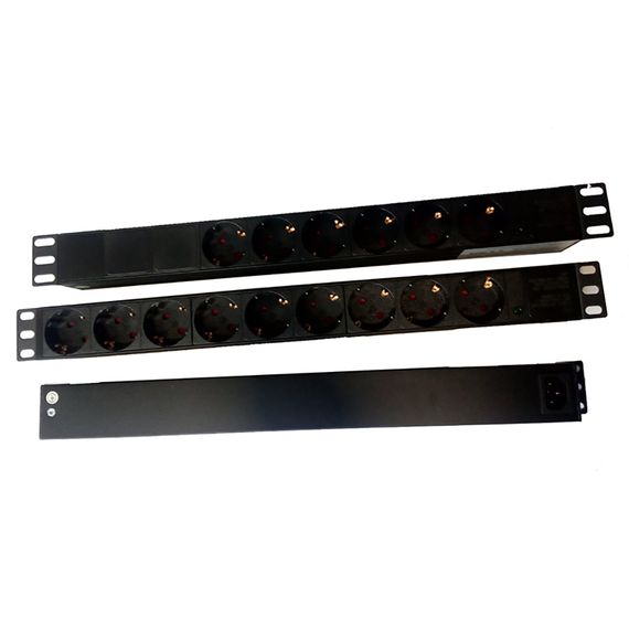 Фільтр мережевий 220В, 6 розеток, 19", 1U, 10А, з індикат., без шнура, чорний, Kingda | Зображення 2