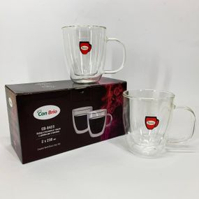 Кружка для кофе с двойным дном Con Brio CB-8423-2, 2шт, 230мл, Чашка с двойной стенкой SY-93