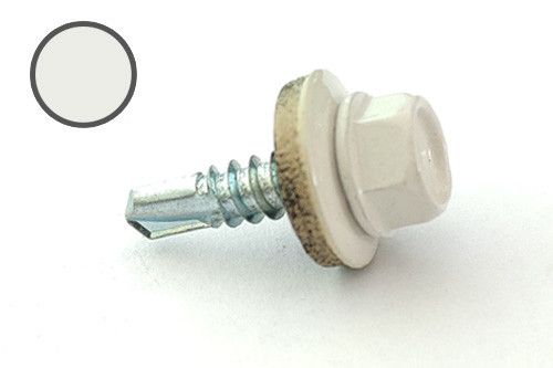 Саморіз покрівельний 4,8*19 DIN 7504K RAL 9003 для металу (пач 50 шт.) (колір — білий) APRO 9R6481990031